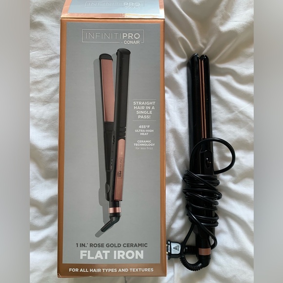 CONAIR INFINITIPRO Rose Gold Ceramic Flat Iron, 1-inch - Picture 9 of 10